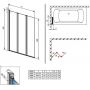 Parawan nawannowy 100 cm 3-częściowy chrom połysk/szkło przezroczyste 1205301101 Radaway Eos PNW zdj.2