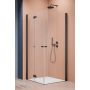 Drzwi prysznicowe 90 cm składane czarny mat/szkło przezroczyste 100150905401R Radaway Nes Black KDD I zdj.1