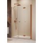 Drzwi prysznicowe 75 cm składane miedź szczotkowany/szkło przezroczyste 100447509301R Radaway Nes 6 Brushed Copper DWS B zdj.1