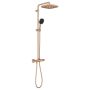Zestaw prysznicowy ścienny termostatyczny z deszczownicą brushed warm sunset 26696DL1 Grohe Vitalio Comfort zdj.2