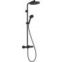 Zestaw wannowo-prysznicowy ścienny termostatyczny z deszczownicą czarny 28083670 Hansgrohe Activera S zdj.1