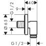 Przyłącze kątowe czarny 28882670 Hansgrohe FixFit Fine S zdj.2