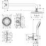 Hansgrohe Croma E 27953000 zestaw prysznicowy podtynkowy z deszczownicą chrom zdj.2