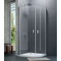 Drzwi prysznicowe 100 cm uchylne srebrny połysk/szkło przezroczyste 8P1609092322 Huppe Design Pure 1/4 koła zdj.1