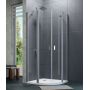 Drzwi prysznicowe 100 cm uchylne srebrny połysk/szkło przezroczyste 8P1709092322 Huppe Design Pure 1/4 koła zdj.1