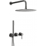 Zestaw prysznicowy podtynkowy z deszczownicą grafitowy 503951161 KFA Armatura Moza Gun Metal Grey zdj.1