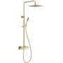 Zestaw prysznicowy ścienny termostatyczny z deszczownicą złoty 574692039 KFA Armatura Logon Brushed Light Gold zdj.1
