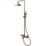 Zestaw wannowo-prysznicowy ścienny z deszczownicą miedź QW277ABC Kohlman Axel Brushed Copper zdj.1