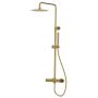 Zestaw prysznicowy ścienny z deszczownicą złoty 5900378342311 LaVita Spark zdj.1