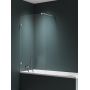 Parawan nawannowy 90 cm 1-częściowy szczotkowany/szkło przezroczyste EXK8742WP New Trendy Avexa Nickel Brushed zdj.1