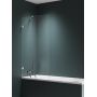 Parawan nawannowy 90 cm 1-częściowy szczotkowany/szkło przezroczyste EXK8742 New Trendy Avexa Nickel Brushed zdj.1