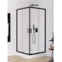 Kabina z brodzikiem 90x90 cm kwadratowa czarny mat/szkło przezroczyste ZS0040 New Trendy Suvia Black zdj.1