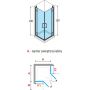 Kabina prysznicowa część prawa 90x90 cm kwadratowa MODUSA90LD1K Novellini Modus zdj.2
