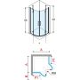 Kabina prysznicowa półokrągła 80x80 cm chrom MODUSR801K Novellini Modus zdj.2