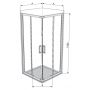 Kabina prysznicowa kwadratowa 90x90 cm 1ZI70C00Z1 Ravak 10° zdj.2