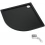 Brodzik półokrągły z syfonem 90x90 cm czarny 32334CMG Schedpol Caspar New Black Matt zdj.1