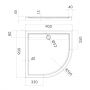 Brodzik półokrągły 90x90 cm biały 3SPE3O9090 Schedline Estra zdj.2