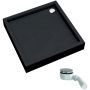 Brodzik kwadratowy z syfonem 80x80 cm czarny 3STF1K8080CST Schedline Favory Plus Black Stone zdj.1