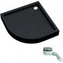 Brodzik półokrągły z syfonem 90x90 cm czarny 3STF1O9090CST Schedline Favory Plus Black Stone zdj.1