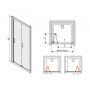 Drzwi prysznicowe 90 cm składane 600271122038401 Sanplast TX zdj.2