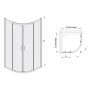 Kabina prysznicowa 90x90 cm półokrągła srebrny połysk/szkło przezroczyste 600450026038400 Sanplast Basic zdj.2