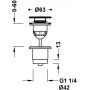 Korek do umywalki czarny 24284010NM Tres Simple zdj.2