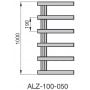 Grzejnik łazienkowy drabinkowy 100x50 cm ALZ10050N209 Zehnder Alban zdj.2