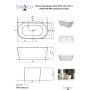 Wanna wolnostojąca 150x80 cm owalna biała #WAS150VNBO Besco Vica New zdj.2