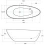Wanna wolnostojąca 160x70.5 cm owalna czarna #WMD160GB Besco Goya zdj.2