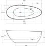 Wanna wolnostojąca 160x70.6 cm owalna biała #WMD160G Besco Goya zdj.2