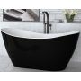 Wanna wolnostojąca 158x70.5 cm owalna biała-czarna-dwukolorowa #WMD160VBW Besco Viya zdj.3