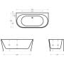 Wanna przyścienna 170x80 cm owalna biała E030XLGM Corsan Mono zdj.2