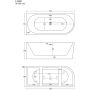 Wanna narożna 150x75 cm prostokątna biała E230MLRG Corsan Intero zdj.2