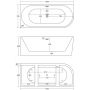 Wanna narożna 150x75 cm prostokątna biała E230MLSWH Corsan Intero zdj.2