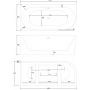 Wanna narożna 170x80 cm lewa biała E240XLLWH  Corsan Intero zdj.2