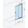 Parawan nawannowy 110 cm 2-częściowy grafitowy szczotkowany/szkło przezroczyste KAEX29701100LP Excellent Liner zdj.2