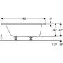 Wanna prostokątna 140x70 cm biała 554280011 Geberit Selnova zdj.2