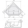 Wanna narożna 145x145 cm lewa biała KBABE1450 Kronenbach Cube zdj.2