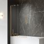 Parawan nawannowy 80 cm 2-częściowy złoty szczotkowany/szkło przezroczyste EXK7785WL New Trendy Smart Gold Brushed zdj.1