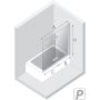 Parawan nawannowy 110 cm 2-częściowy chrom połysk/szkło przezroczyste P0083 New Trendy New Soleo zdj.2