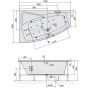 Wanna z hydromasażem 160x100 cm narożna asymetryczna 11611HA Polysan Evia zdj.2