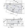 Wanna z hydromasażem 160x100 cm narożna asymetryczna 12611H Polysan Evia zdj.2