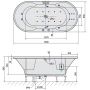 Wanna z hydromasażem 180x85 cm owalna 16611HA Polysan Io zdj.2