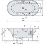 Wanna z hydromasażem 180x85 cm owalna 16611H Polysan Io zdj.2