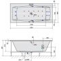 Wanna z hydromasażem 170x80 cm prostokątna 18611HA Polysan Kvadra zdj.2