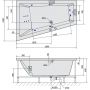 Wanna z hydromasażem 180x120 cm narożna asymetryczna 19611H Polysan Triangl zdj.2