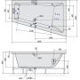 Wanna z hydromasażem 180x120 cm narożna asymetryczna 20611H Polysan Triangl zdj.2