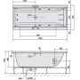 Wanna z hydromasażem 150x75 cm prostokątna 27611H Polysan Cleo zdj.2