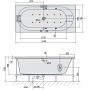 Wanna z hydromasażem 165x75 cm prostokątna biały 32611HA Polysan Astra zdj.2