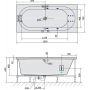 Wanna z hydromasażem 165x75 cm prostokątna 32611H Polysan Astra zdj.2